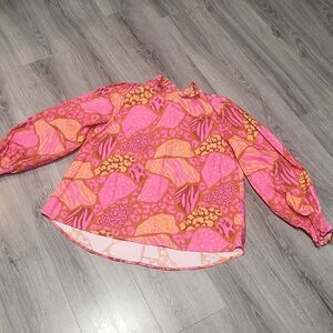 NWOT Fantastic Fawn Bright & Bold Puff Sleeve Bow Cotton Top